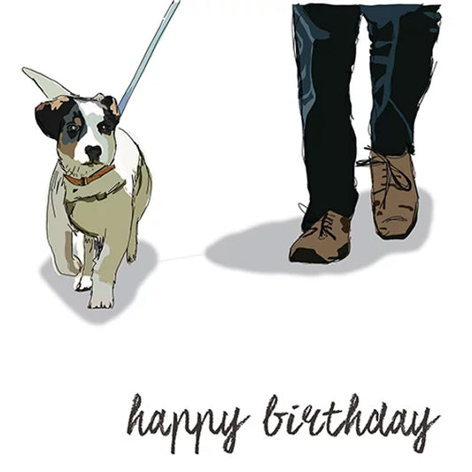 Birthday Card Walking the Dog