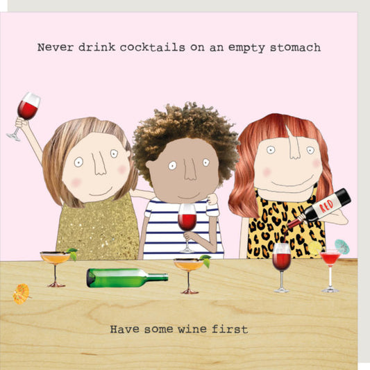 Rosie Made A Thing Wine First Greetings Card
