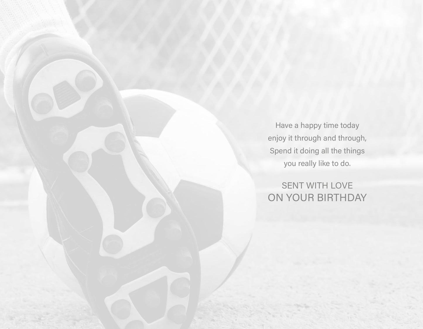 Special Granson Football Birthday Greeting Card (inside)