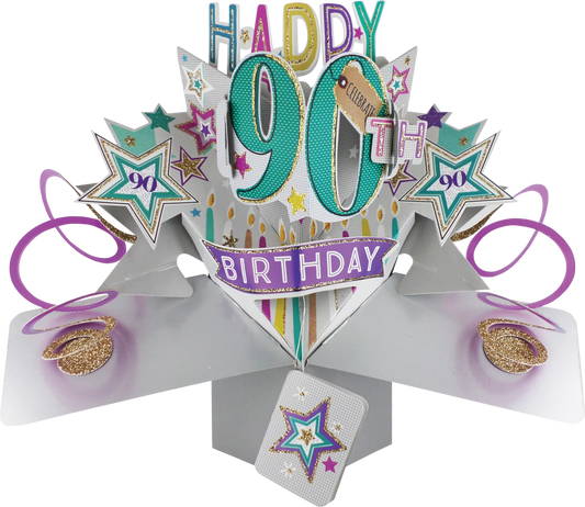 80th Birthday Stars - Pop Up Greetings Card