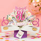 80th Birthday Flowers - Pop Up Greetings Card