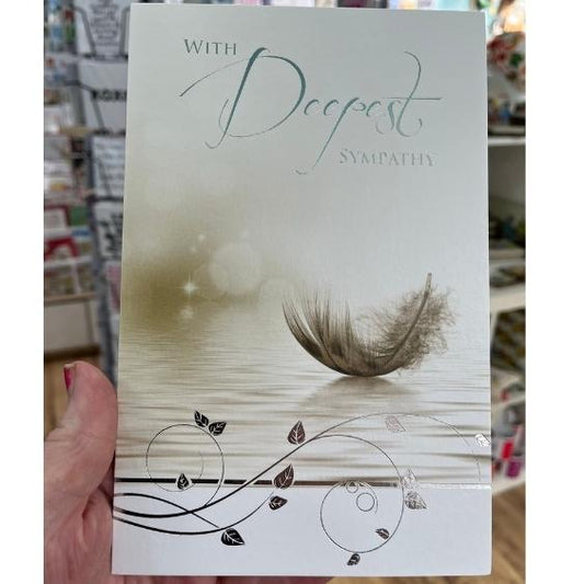 Deepest Sympathy Feather Greetings Card