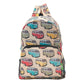 Eco Chic Lightweight Foldable Recycled Backpack - Beige Camper Vans