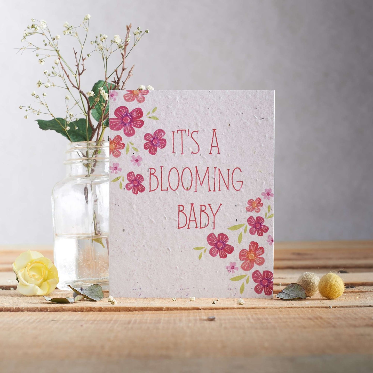 It’s A Blooming Baby (Pink) – Wildflower Plantable Greetings Card