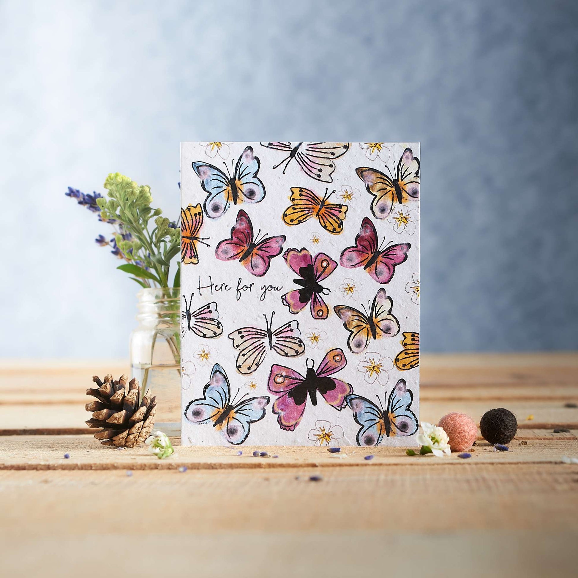 Here for You - Butterfly Wildflower Plantable Greetings Card