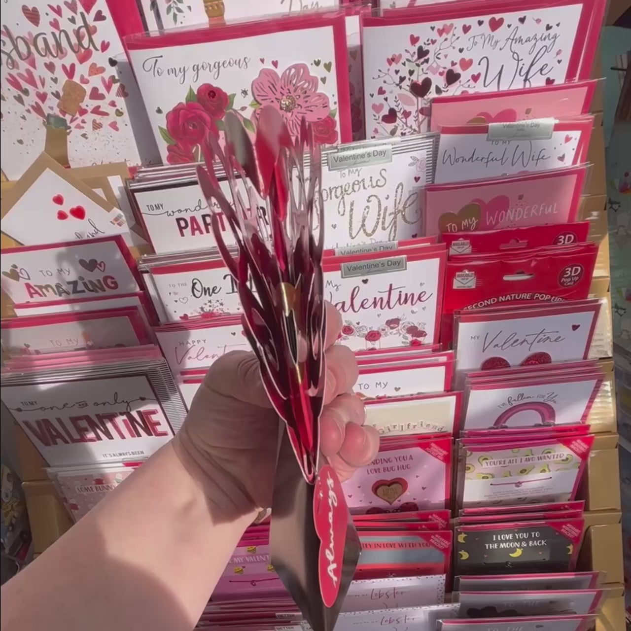 Love You Valentines Day -Pop Up Greetings Card (video)