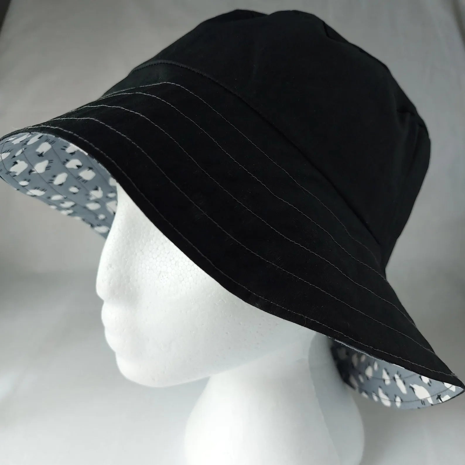 Sheep - Reversible Bucket Hat (Black Side)