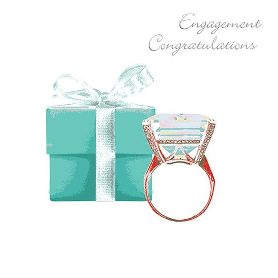 Engagement Greetings Card - Engagement Ring and Box