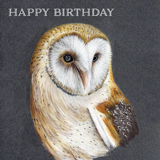 "Happy Birthday" featuring an Owl. Produced with a embossed finish.