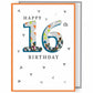 16th - Shakey Sequins Birthday Greetings Card