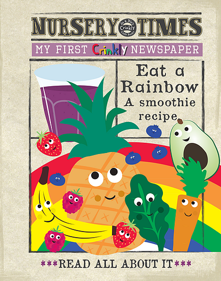 Nursery Times Crinkly Newspaper - Eat A Rainbow