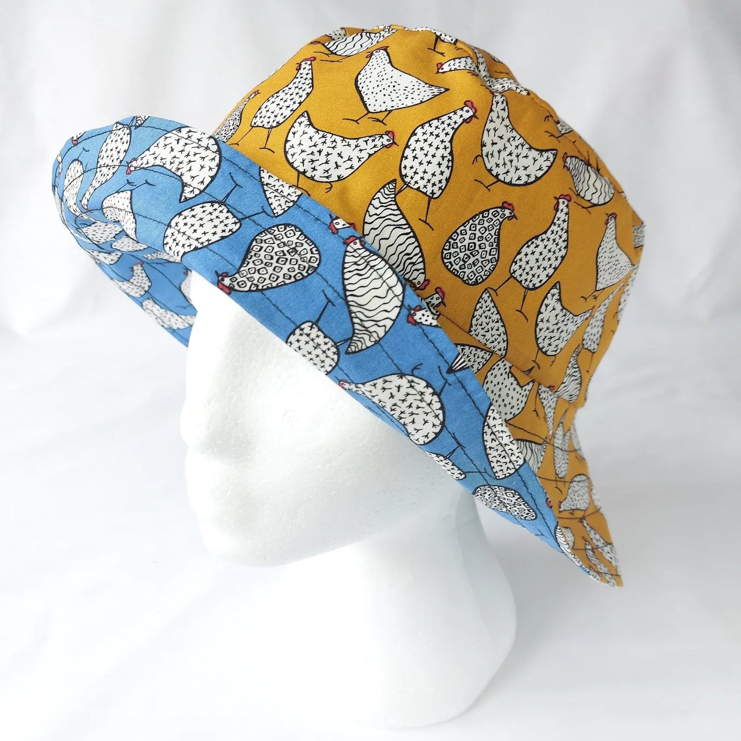 Chickens - Reversible Bucket Hat (Yellow Side)