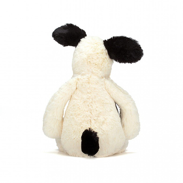 Jellycat Bashful Black & Cream Puppy - Medium (Back)