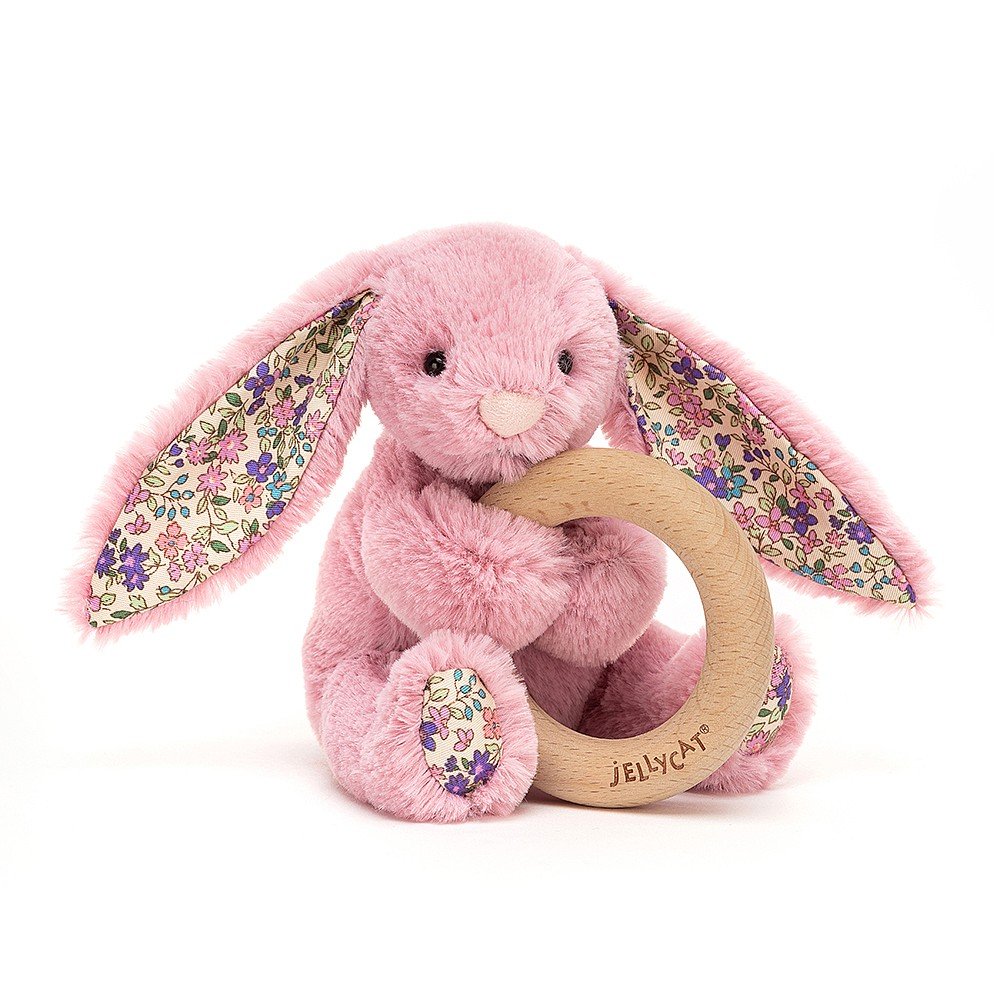 Jellycat Blossom Tulip Bunny Wooden Ring Toy
