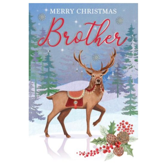 Brother Reindeer Luxury Christmas Greetings Card