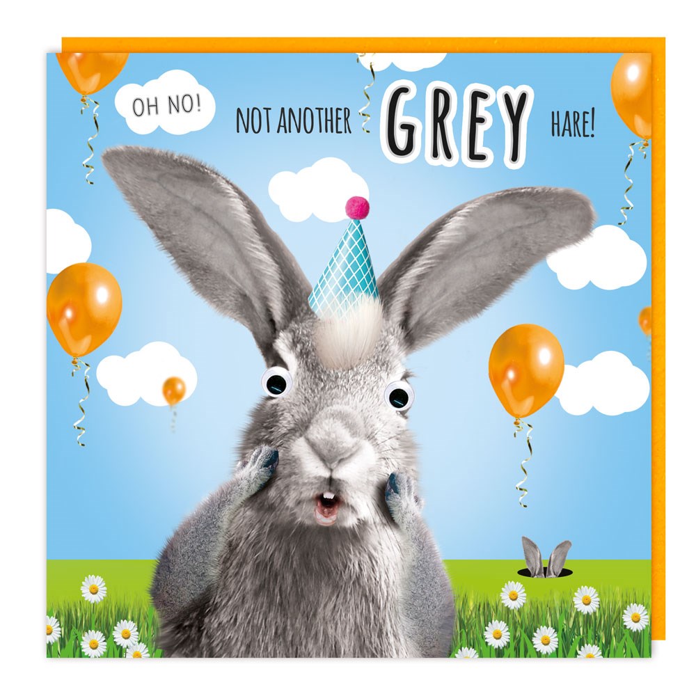 Oh No! Not Another Grey Hare!  Birthday Card