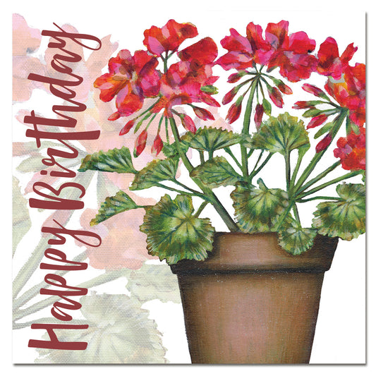 Birthday Geranium Greetings Card