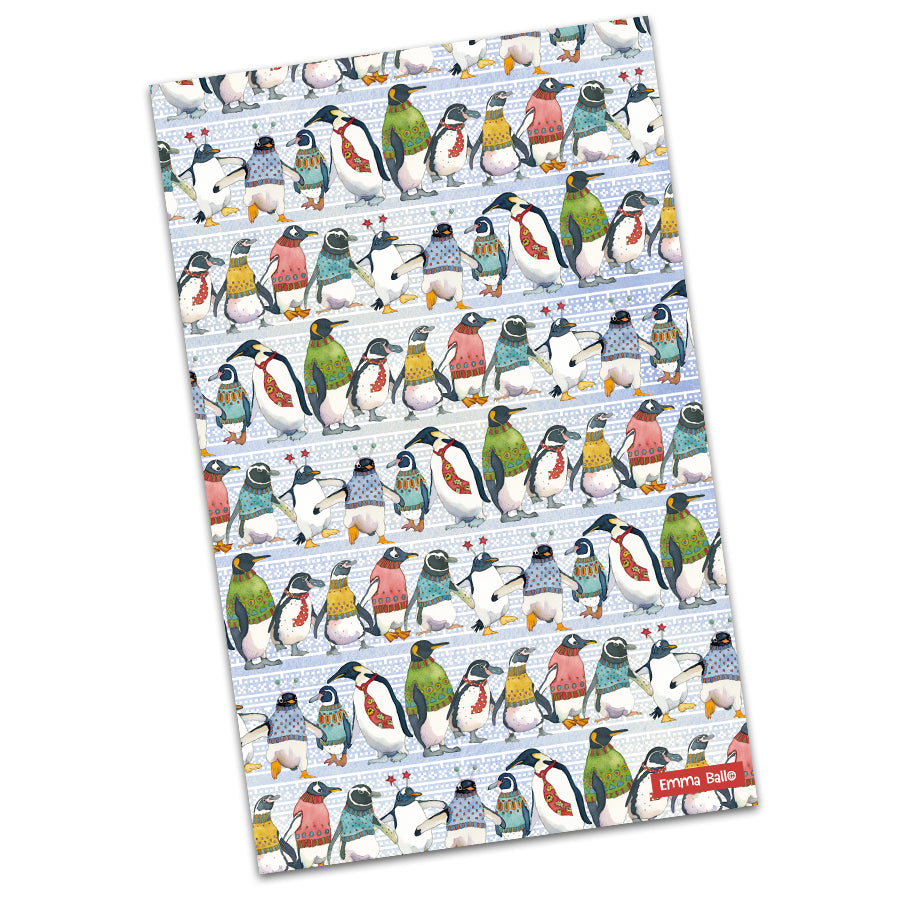 Emma Ball Penguins in Pullovers Tea Towel