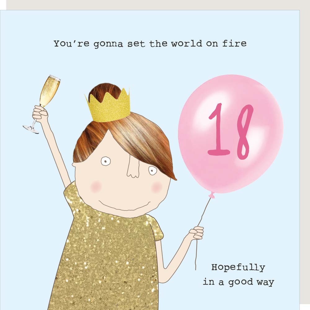 Rosie Made A Thing Girl 18 World on Fire Greetings Card
