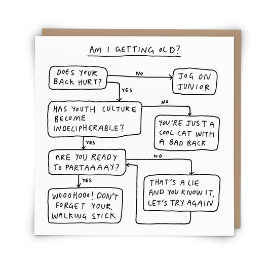 Am I Getting Old Diagram Greetings Card