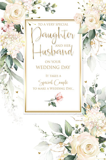Daughter and Husband Wedding Day Greeting Card