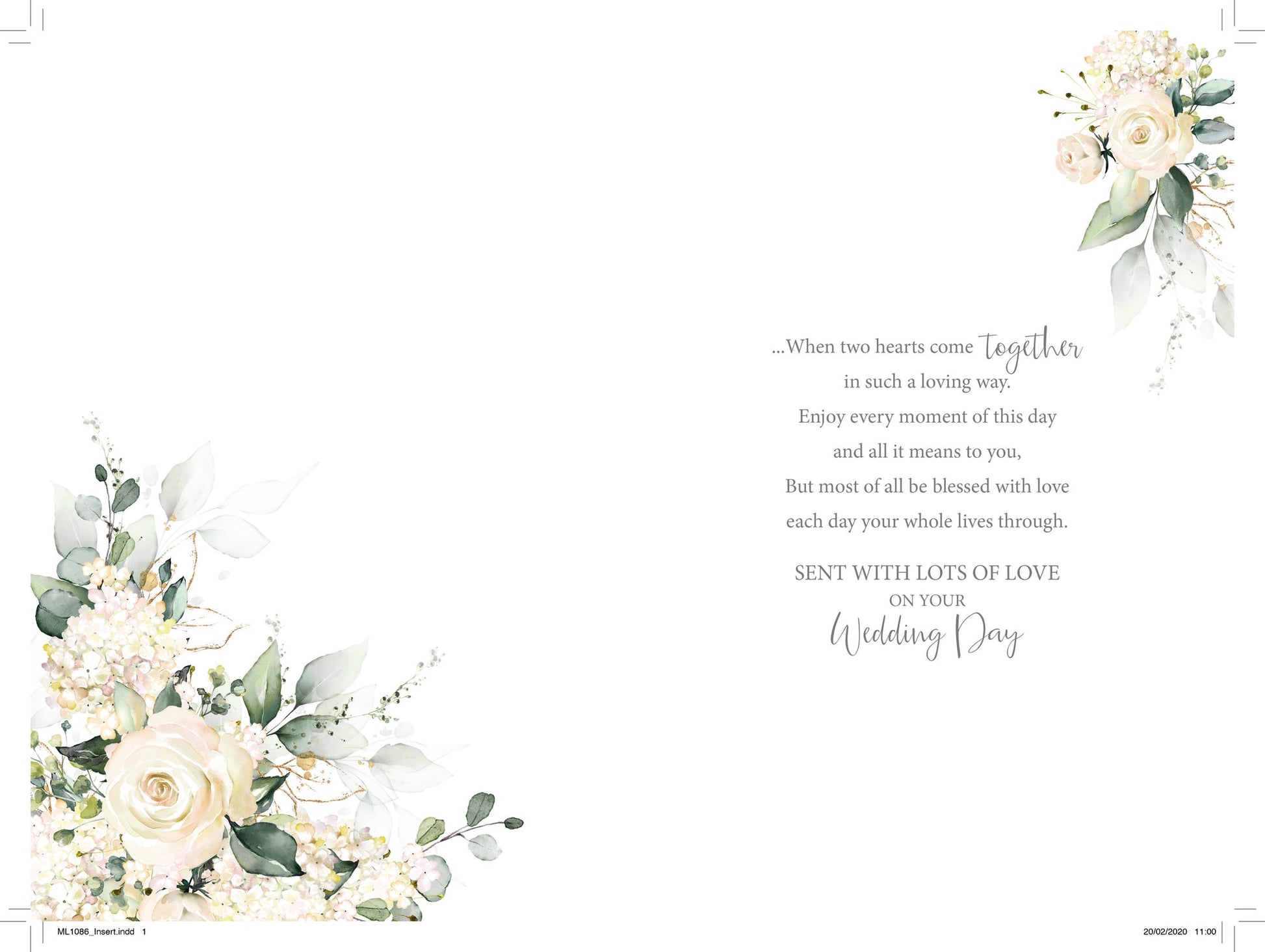 Daughter and Husband Wedding Day Greeting Card (inside)