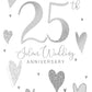 Silver Wedding Anniversary Hearts Greeting Card