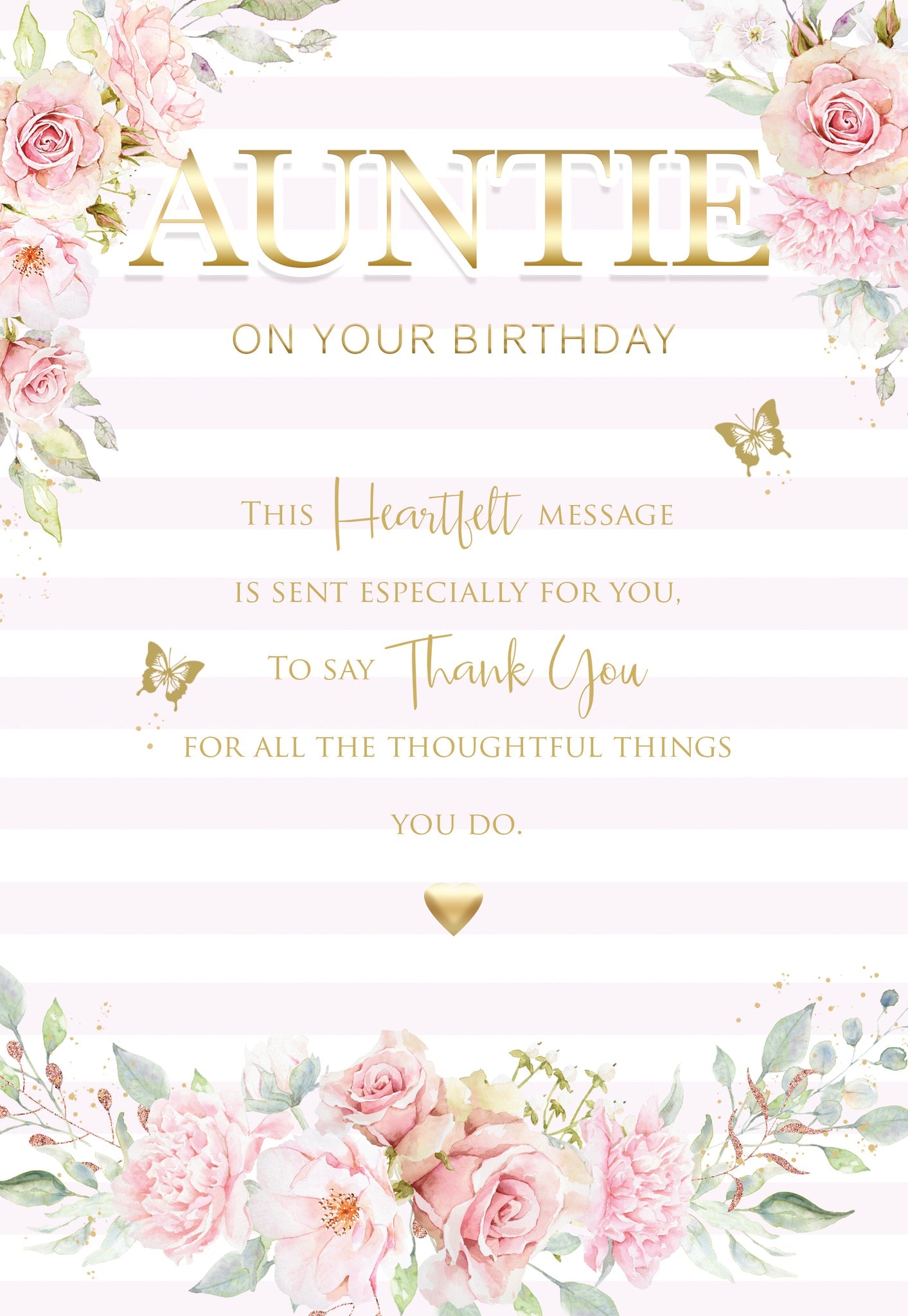 Special Auntie Flowers Greeting Card