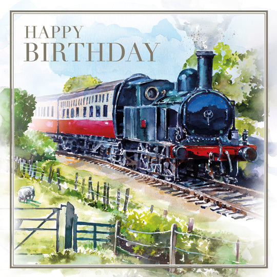 Steam Train Birthday Greetings Card