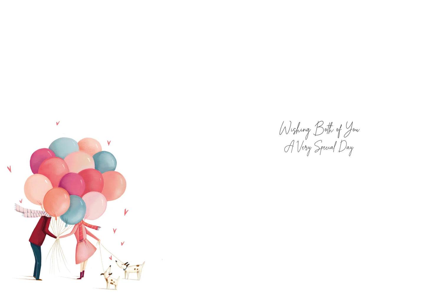 Happy Anniversary Balloons and Dogs Greetings Card (inside)
