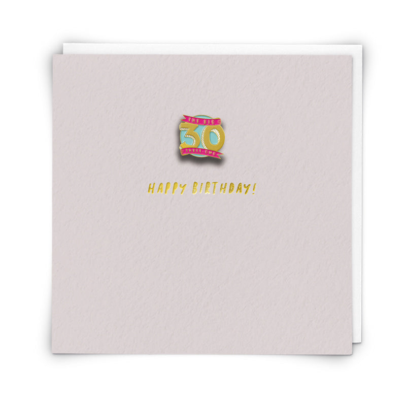 30th Greetings Card Enamel Pin