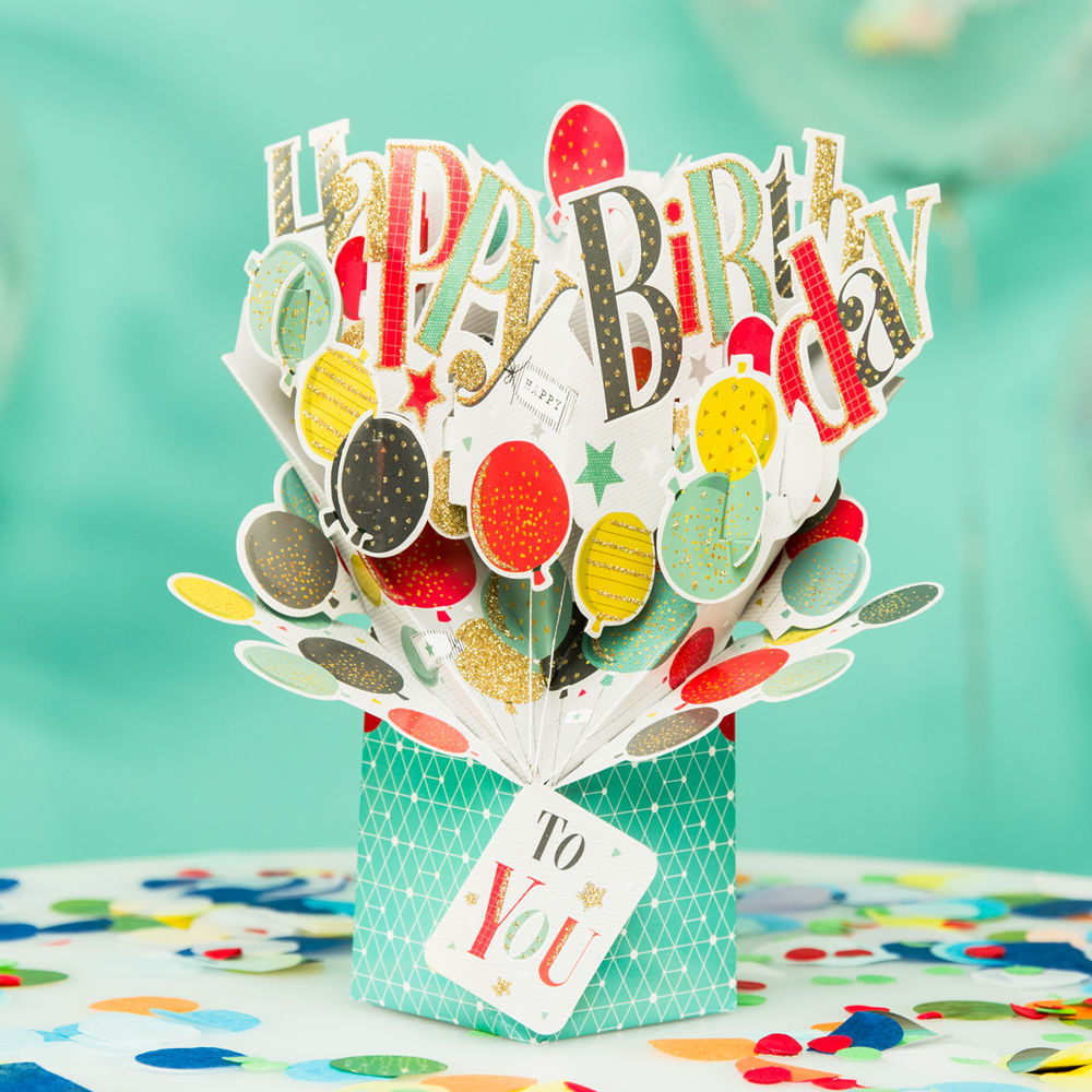 Birthday Balloons - Pop Up Greetings Card