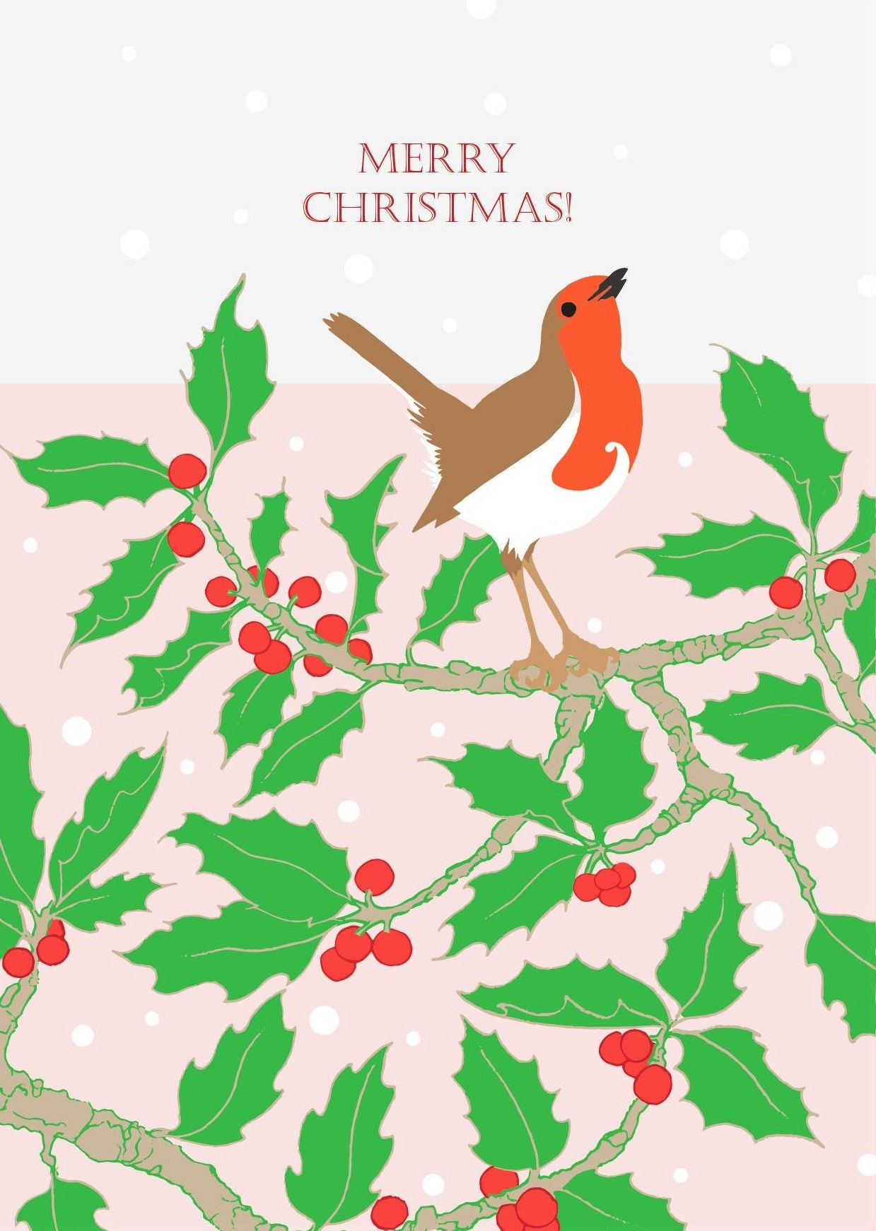 Robin & Holly Umbellifer Charity Christmas Card