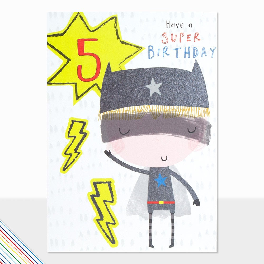 5th Birthday Greetings Card - Superhero