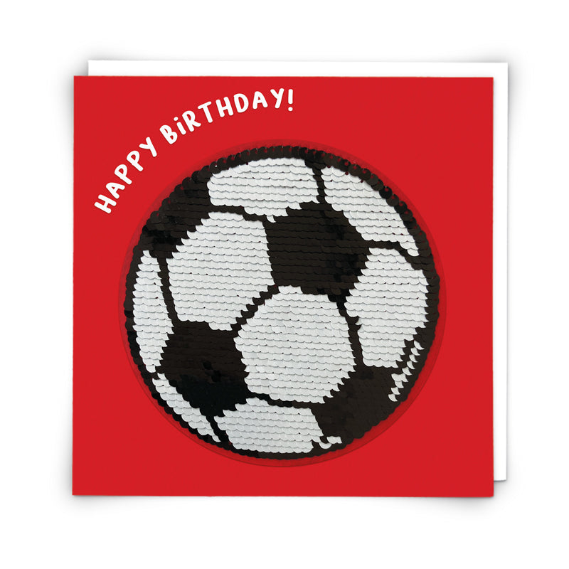 Football Greetings Card With Sequin Patch