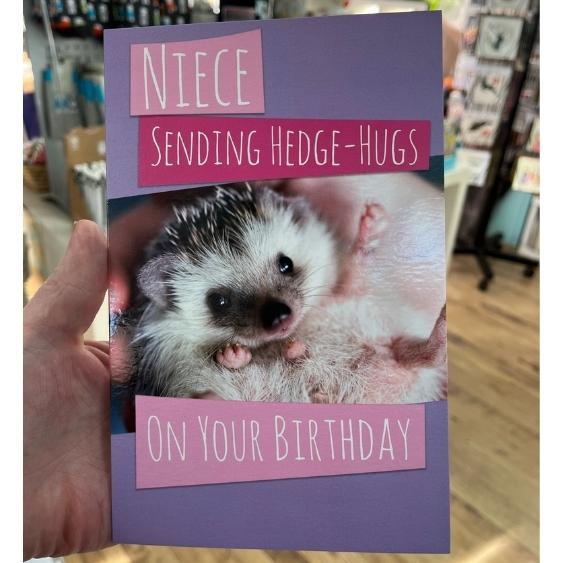 Niece Hedge-Hugs Birthday Greeting Card