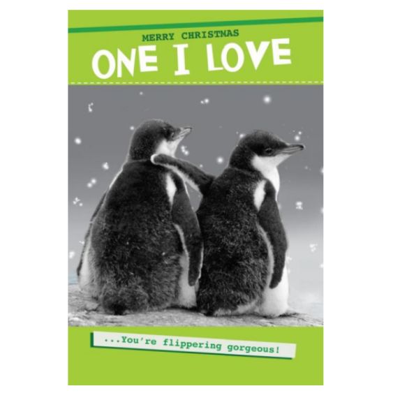 One I Love Penguin Christmas Greetings Card