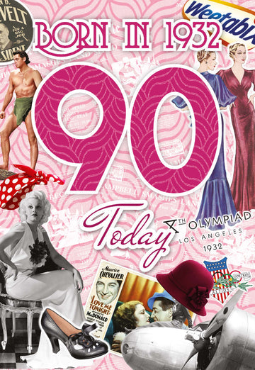 90th Female Year You Were Born 1932 Greetings Card