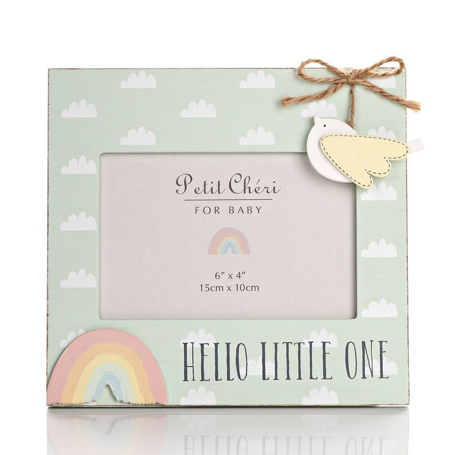 Petit Cheri Bird & Rainbow Frame "Hello Little One"