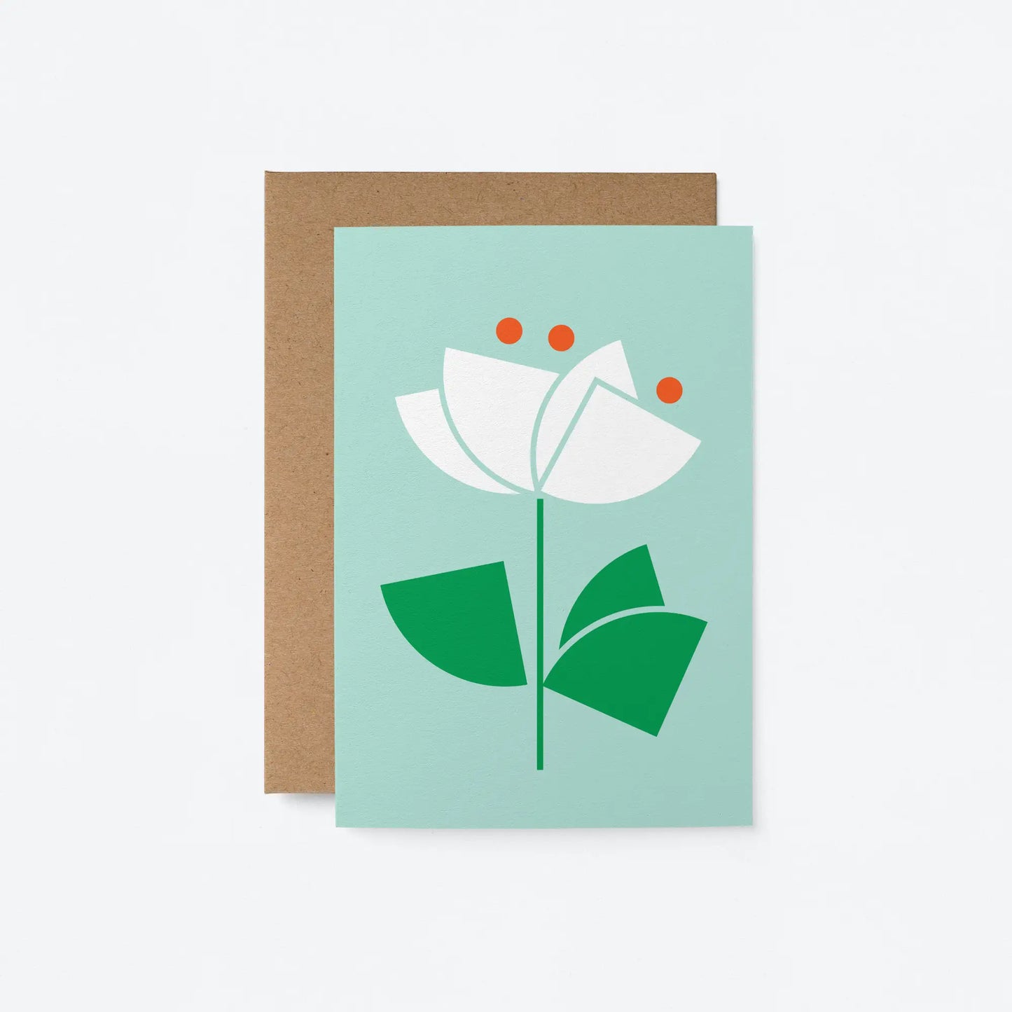 White Flower Greetings Card