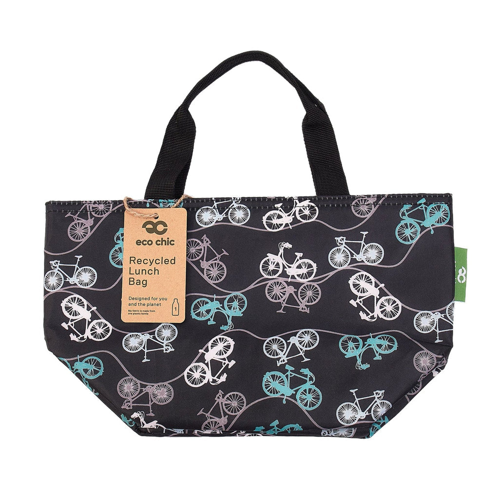 Eco Chic Lightweight Recycled Lunch Bag - Black Bike