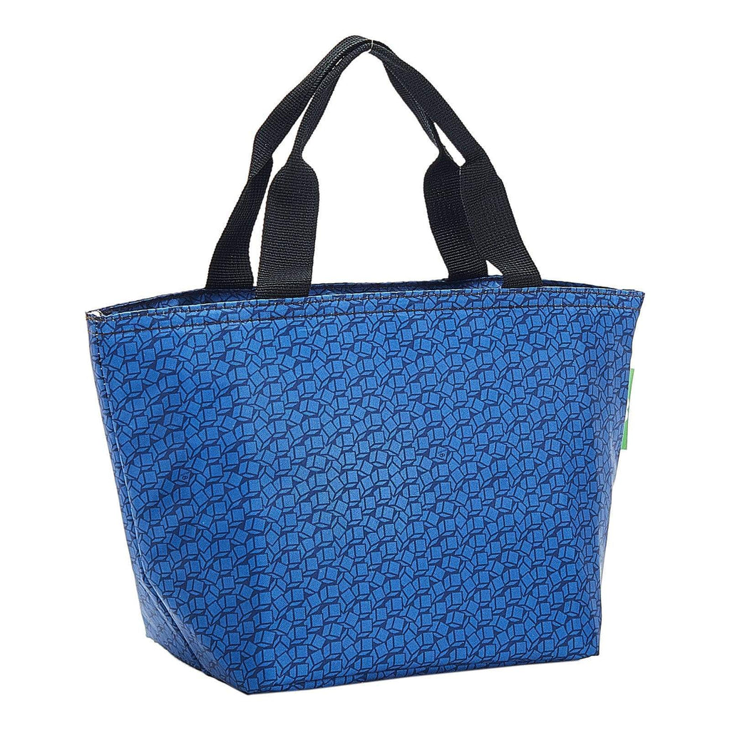 Eco Chic Lightweight Recycled Lunch Bag - Navy Disrupted Cubes