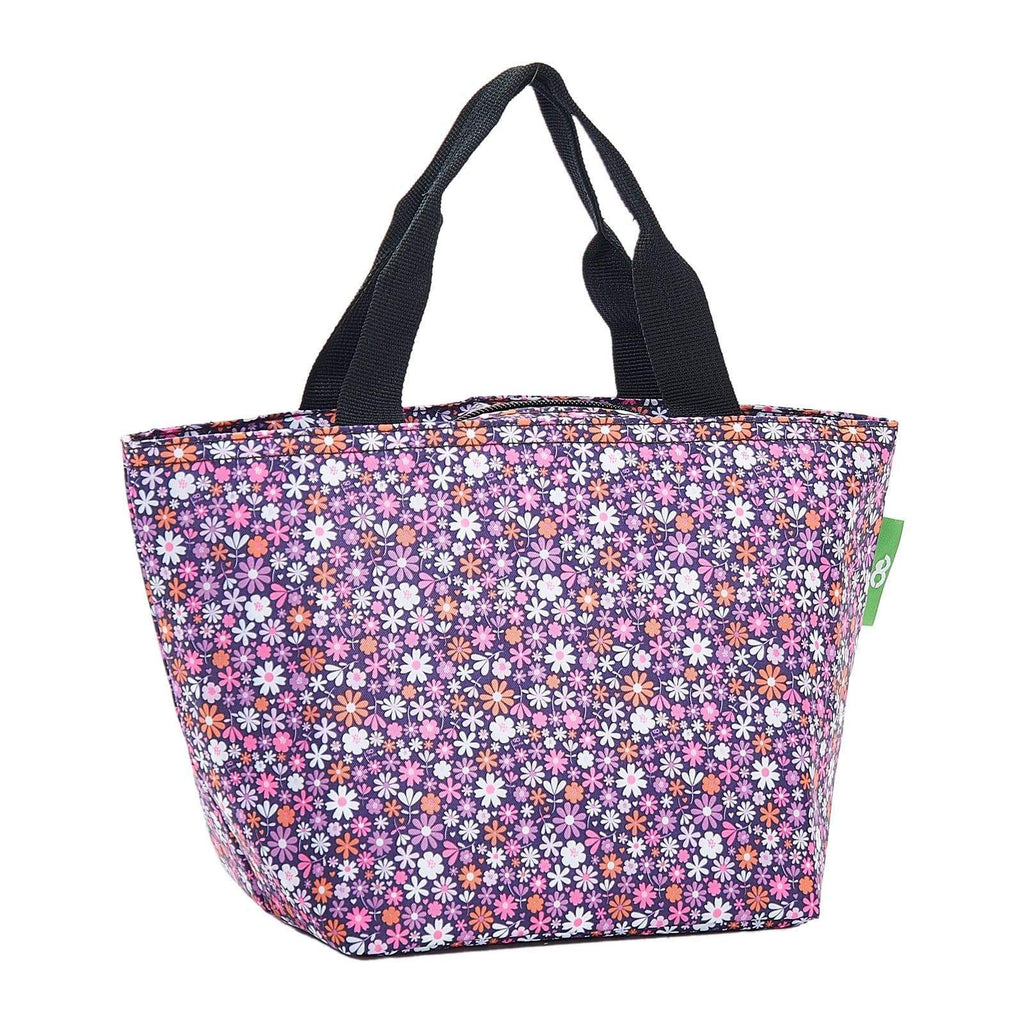 Eco Chic Lightweight Recycled Lunch Bag - Purple Ditsy
