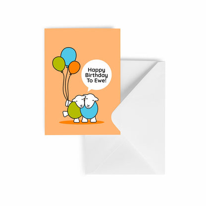 Herdy Birthday Card With Envelope (Orange)