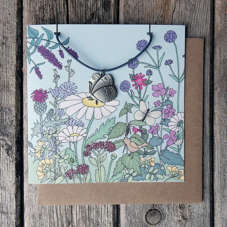 Pewter Butterfly Gift Greeting Card