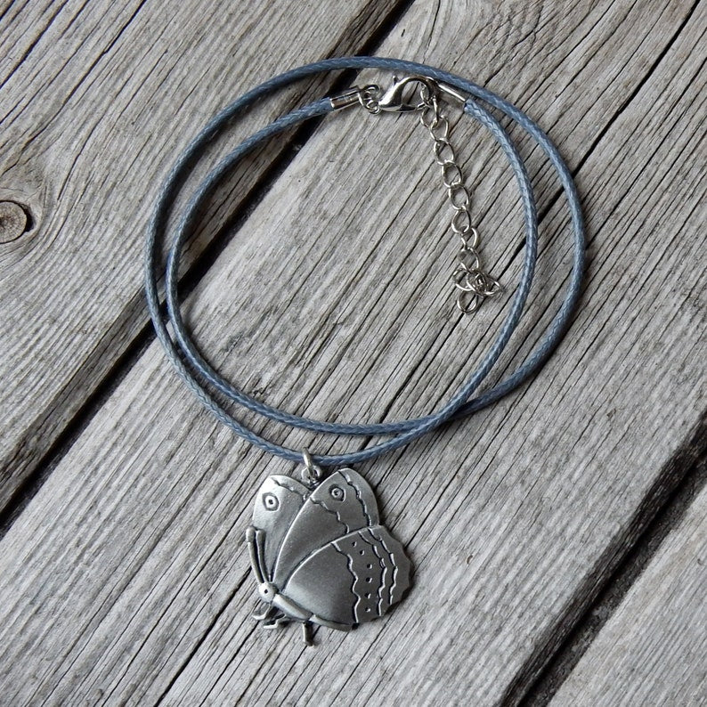 Pewter Butterfly Pendent with cord