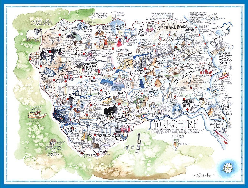 Map of Yorkshire - Tim Bulmer 1000 Piece Jigsaw Puzzle