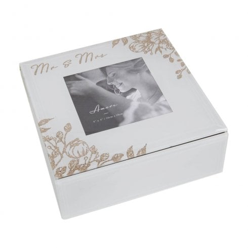 Amore Mr & Mrs Glass Trinket Box
