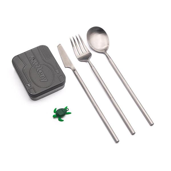 Outlery Portable Cutlery Set Raw Silver