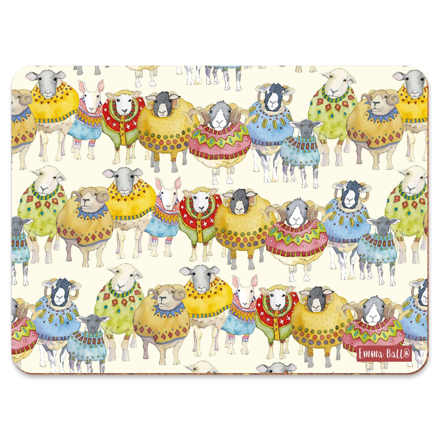 Emma Ball Sheep in Sweaters Single Placemat